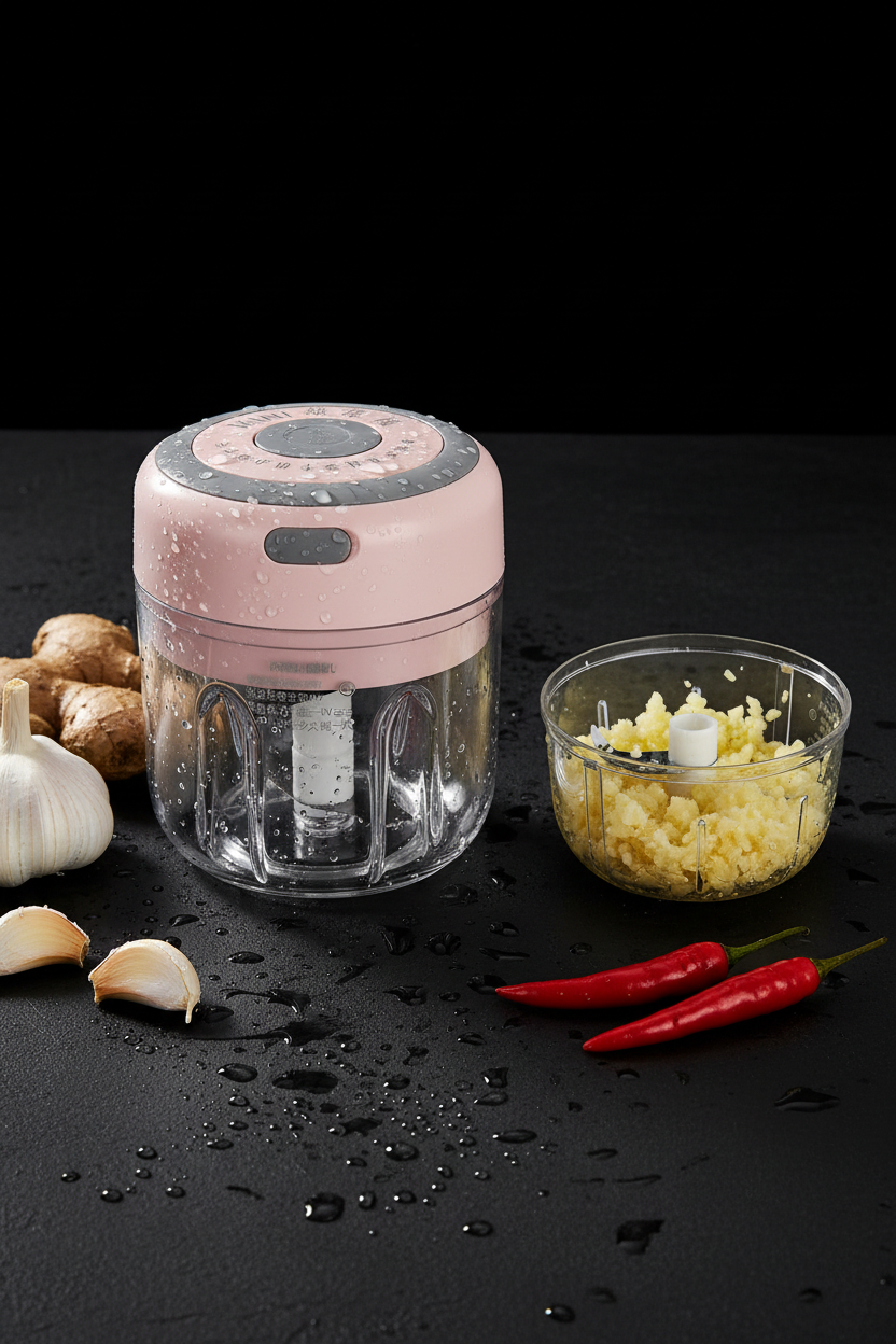 Pink Chopper Water Droplets + Veg